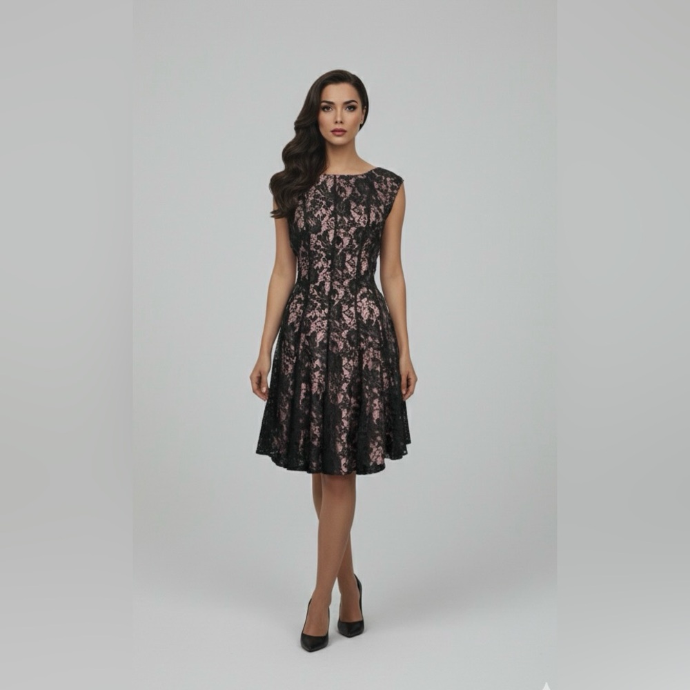 Julian Taylor Lace Fit & Flare Dress